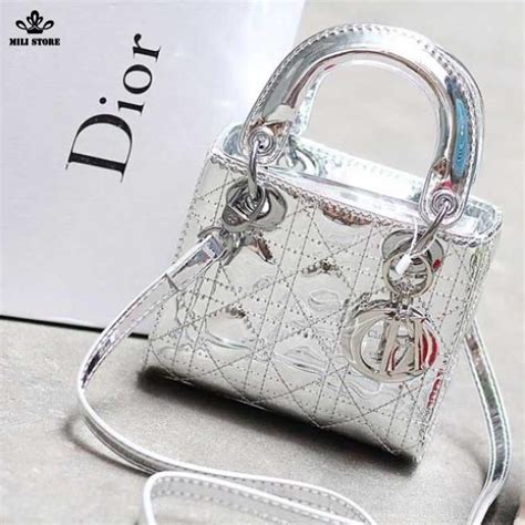 dior silver mini bag|lady dior large bag.